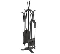 Fire Vida Black Companion Set de 5 Outils Vintage pour cheminée Poignée en Fer