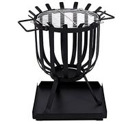 Fire Vida en acier Brasero Chauffage de terrasse Jardin Fire Brûleur Panier pour barbecue Noir 36x40x49 cm Noir