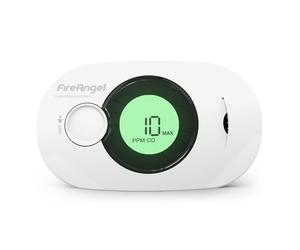 FireAngel Détecteur numérique de monoxyde de Carbone avec Batterie scellée à Vie de 10 Ans - FA3322 - Alarme d'humidité, de température et de CO - Alarmes Portables de monoxyde de Carbone pour la