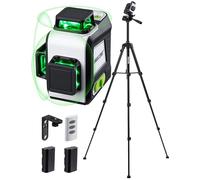 Firecore Niveau Laser 360 Autonivelant avec Trépied 150cm,Niveau Laser Vert 12 lignes avec 2 Batteries lithium-ion et en charge USB, lazer niveaux bricolage avec Télécommande et étui de transport