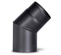 FIREFIX R120/B4O Coude de Tuyau de poêle I Tuyau de poêle de 120 mm de diamètre en tôle d'acier pour cheminée I Tuyau de cheminée revêtu réglable à 45 ° I sans Porte de Nettoyage Noir