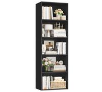 FirFurd Bibliothèque 159 cm Étagère à 5 Cases de Rangement Colonne Noire