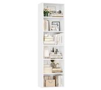 FirFurd Bibliothèque 191 cm Étagère à 6 Cases de Rangement Colonne Blanche