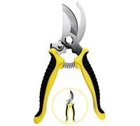 Firschoie Sécateur de Jardin, Ciseaux antidérapants avec poignée verrouillable, Cisailles à branches de fleurs de réparation professionnelle, pour tailler arbustes, clôtures(jaune)