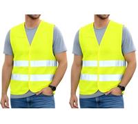 First Aid Only Gilet de Sécurité Jaune | Gilet Haute Visibilité pour Voiture & Vélo Selon en ISO 20471:2013 | Gilet Réfléchissant pour Adultes, Taille Unique, Certifié, Lavable | P-91911 00 (Lot de 2)