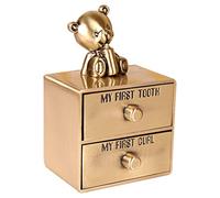 First Curl and First Tooth Metal Keepsake Box Organisateur Set Support de fée dentaire pour enfants, enfants, baptême, nouveau-né, de douche (A)