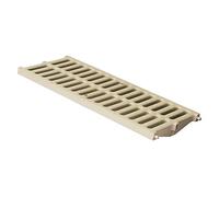 First Plast - Caniveaux PVC ou PP - Grille légère 23,00 KN - PVC anti-choc - sable - 200 x 500 mm -