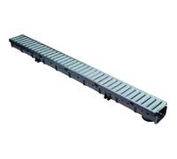 First Plast - Caniveaux PVC ou PP - Pack Caniveau emboîtable Noir PP PRATIKO EASY série 100 BAS + Grille Passerelle en acier A15 -