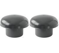 First Plast CDVM125A Chapeau de Ventilation Tête Exalateur en PVC, Ardoise, Pour tuyau ø 125 mm (Lot de 2)