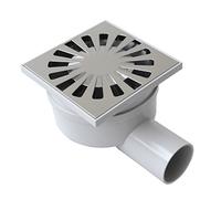First Plast chabs1040 m-y égout sifonato en ABS avec grille, chrome, 100 x 100 mm