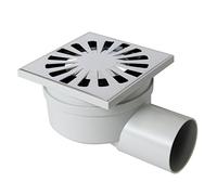 First Plast chabs1050 m-y égout sifonato en ABS avec grille, chrome, 100 x 100 mm