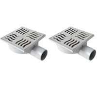 First Plast First plast - vidage douche - siphonette 150x150mm sortie horizontale ø50 hauteur 70mm - inox (Lot de 2)