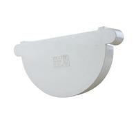 First Plast Fond de gouttière PVC demi-ronde Personnalisable-Blanc-25