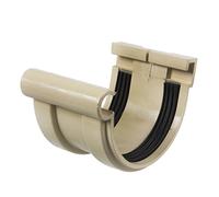 First Plast - Gouttière PVC 16 demi-ronde - Jonction longue à joint montés PVC 16 demi-ronde - Sable -