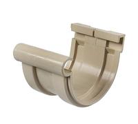 First Plast - Gouttière PVC 16 demi-ronde - Jonction longue BI-SYSTEM PVC 16 demi-ronde - Sable -