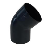 First Plast - Gouttière PVC 25 demi-ronde - Coude PVC 45° mâle femelle pour tube de descente Ø80 - Anthracite -