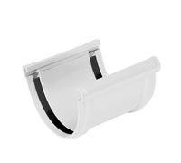 First Plast - Gouttière PVC 25 demi-ronde - Jonction longue à joints montés PVC 25 demi-ronde - Blanc - Fisrt Plast