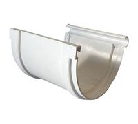 First Plast - Gouttière PVC 25 demi-ronde - Jonction longue BI-SYSTEM PVC 25 demi-ronde - Blanc - First Plast