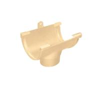 First Plast - Gouttière PVC 25 demi-ronde - Naissance centrale BI-SYSTEM PVC 25 sortie Ø80 - sable - First Plast