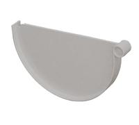 First Plast - Gouttière PVC 33 demi-ronde - Fond de naissance pour gouttières PVC 33 - gris - First Plast