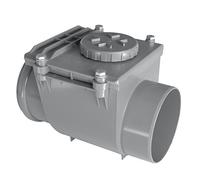 First Plast nro160g Soupape anti-retour en pVC avec joints toriques, gris, diamètre 160 mm