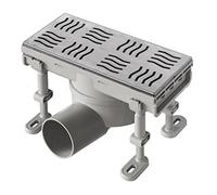 First Plast prb2010gu Canal sifonato douche en ABS avec grille inox