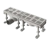 First Plast prb4010 Canal sifonato douche en ABS avec grille inox, 400 x 100 mm