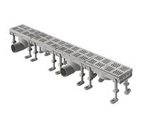 First Plast prb8010 Canal sifonato douche en ABS avec grille inox, dimensions 800 x 100 mm