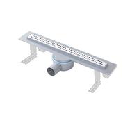 First Plast prbs403in Canal sifonato douche en ABS avec grille inox, 400 x 30 mm