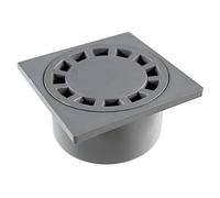First Plast - Siphon de sol PVC 100x100 mm - Siphon de sol Polypropylène 100x100mm sortie verticale Ø40 - Gris