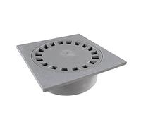 First Plast - Siphon de sol PVC 250x250 mm - Siphon de sol PVC 250x250mm sortie verticale Ø100 femelle - Gris