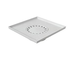 First Plast - Siphon de sol PVC 400x400 mm - Receveur siphonné PVC 400x400mm sortie verticale - Gris