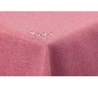 First-Tex - Nappe de table - Aspect lin - Effet lotus - Lavable - Avec ourlet droit - 130 x 160 cm - Rectangulaire - Rose