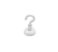 FIRST4MAGNETS Aimant de Crochet Néodyme Peint Blanc Avec Crochet M4 Pour Réfrigérateur, Tableau Blanc, Tableau D'Affichage, Classement Ou Bureau - 16mm de diamètre x 30,5mm de Haut - 9,7kg