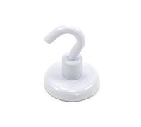 FIRST4MAGNETS Aimant de Crochet Néodyme Peint Blanc Avec Crochet M6 Pour Suspendre, Tenir Ou Afficher Des Articles - 32mm - 36,4kg - Pack de 40