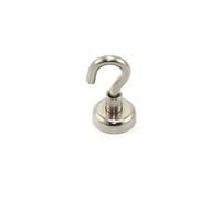 FIRST4MAGNETS Aimant de Serrage en Néodyme Avec Crochet M4 Pour Suspendre, Tenir Ou Afficher Des Articles - 16mm de diamètre x 32mm de Haut - 9,7kg de Traction - Pack de 20