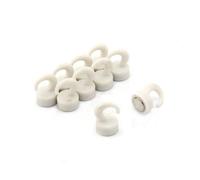 FIRST4MAGNETS Mini Mini-Crochets Magnétiques en Plastique Blanc Pour Réfrigérateur, Bureau, Tableau Blanc, Tableau D'Affichage 12mm dia x 20mm de Haut - 1kg de Traction - Pack de 10