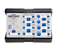 FIRSTINFO F3453A Nouveau jeu d’adaptateurs de couple 3/8" SAE 9 pièces à œil 12 pans de 5/16 à 1-1/4 pouce en acier CR-V avec coffret de rangement et plateau pour mécanicien