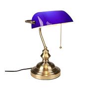 FIRVRE Lampe de Banquier, Lampe de Bureau Vintage avec Interrupteur à Chaîne, Luminaire Enfichable pour la Maison et le Bureau