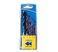 Fisch 01200005K Lot de 5 forets hélicoïdaux à bois standard dans une boîte en plastique, 0 V, multicolore, 4-10 mm