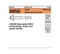 Fischer 10x Tampons d'ancrage FBN II 12/160 avec grande rondelle - 045583