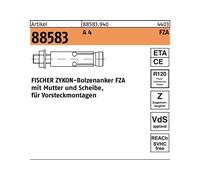 Fischer 20x Tampons d'ancrage ZYKON FZA 12 x 50 mm M 8/15 R acier inoxydable - 060776