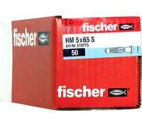 Fischer Chevilles métalliques à expansion HM 5 x 65 S pour corps creux avec vis 50 pièces