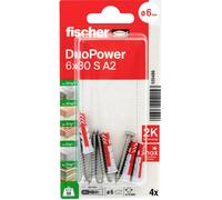 Fischer 535486 DuoPower 6 x 30 S A2 K NV Set de chevilles 30 mm 6 mm 1 set