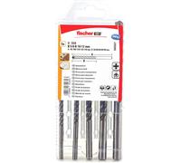 Fischer 545507 Jeu de forets spiralés pour pierre 5 mm, 6 mm, 8 mm, 10 mm, 12 mm tige cylindrique 1 pc(s)