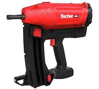 fischer 553411 Cloueuse à gaz FGC 100 avec deux batteries 7,2 V et 2,5 A, 1 chargeur, 2 déclencheurs par seconde, rouge