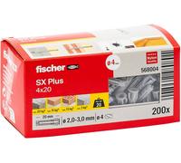 Fischer Cheville nylon à expansion SX Plus 4x20 avec collerette – Boîte de 200