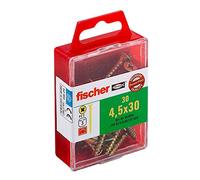 Fischer 653955 Power-Fast Lot de 30 Vis à tête fraisée 4,5 x 30 mm VG PZ galvanisée Jaune