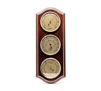 Fischer 9176-22 Station météo avec thermomètre, baromètre, hygromètre, boîtier en bois véritable fabriqué en Allemagne