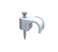 fischer - Agrafes fixes câbles Gc TV blanc pour fixation câble rond (100 unités)